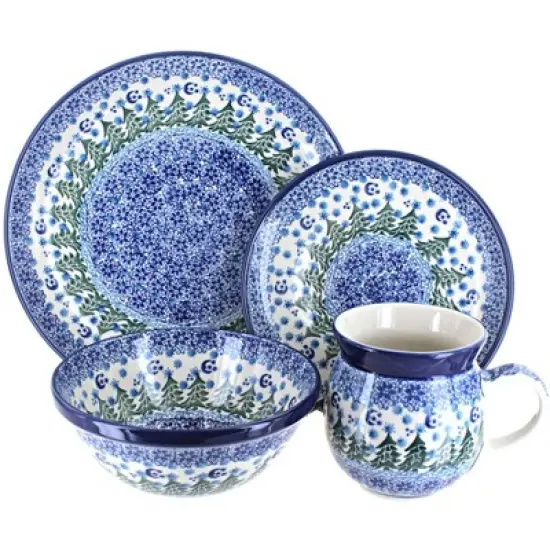 Blue Rose Polish Pottery Ceramika Artystyczna Dinnerware (16 PC) image {14}