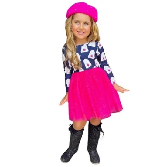 Girls Boo-tiful Twirls Ghost Print Halloween Dress - Mia Belle Girls image {6}