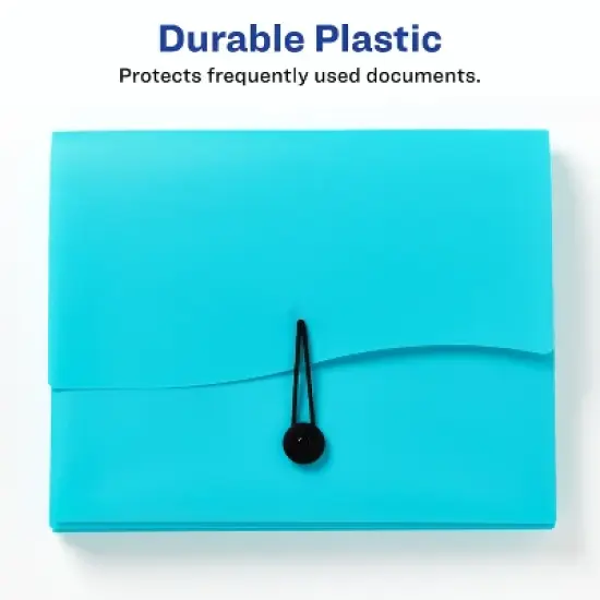Avery Slide & View Expanding File Folder, 6 Pockets, Letter Size, 1 Aqua Folder (73544) image {5}