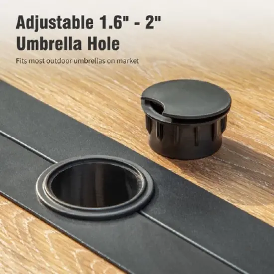 Captiva Designs 7pc Patio Dining Set with Steel Frame Rectangle Table & C-spring Sling Chairs image {11}