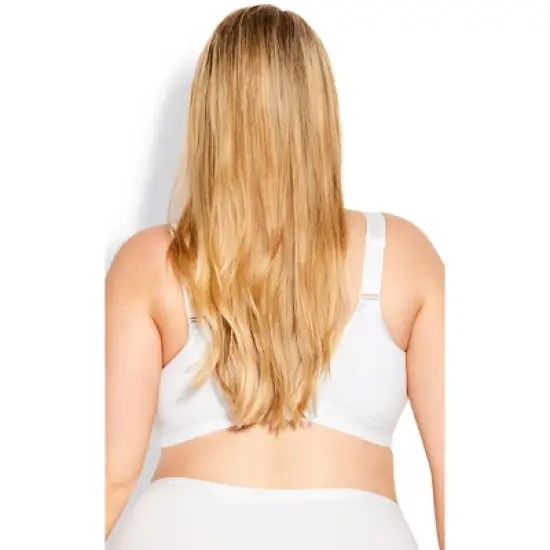 Women's Plus Size Basic Cotton Bra - white | AVENUE image {1}