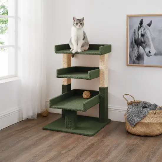 Cat Tree for Large Cats, Cat Activity with Scratching Post, Cat Tower for Large Cats, 3 Level Cat Play Perch image {8}