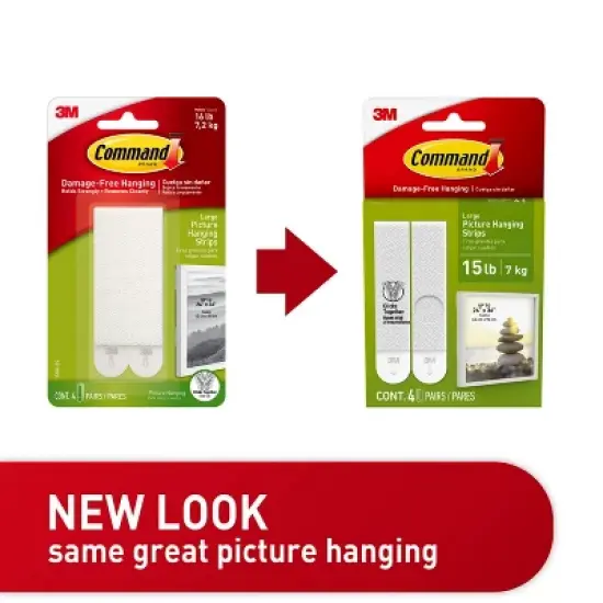 Command Large Picture Hanging Strips White: Adhesive Strips for Art & Office, Plastic, No Choking Hazard image {3}