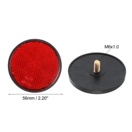 Unique Bargains M6x1.0 Motorcycle Bike Plastic Universal Screw Mount Reflective Warning Reflector 4 Pcs image {2}