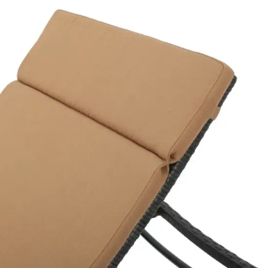 Christopher Knight Home Olivia Rattan Adjustable Gray Chaise Lounges with Cushion(Set of 2) image {7}