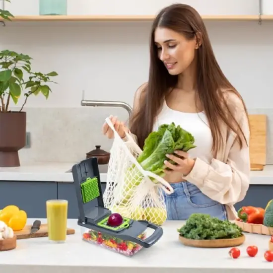 Cheer Collection 10 in 1 Food Slicer and Vegetable Chopper with 8 Blades image {1}