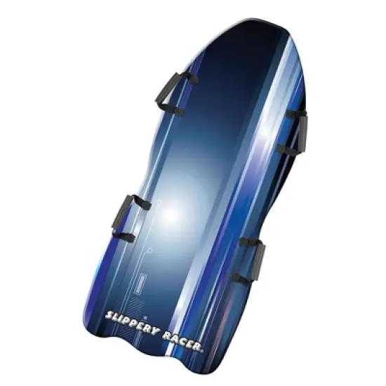 Slippery Racer Downhill Falcon Adults and Kids Foam Toboggan Snow Sled for Up To 2 Riders with Handles, Midnight Hologram Blue image {4}