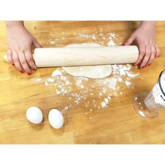 Frieling Grande Rolling Pin w/handles, 2.75" dia x 15" long, Brown image {5}