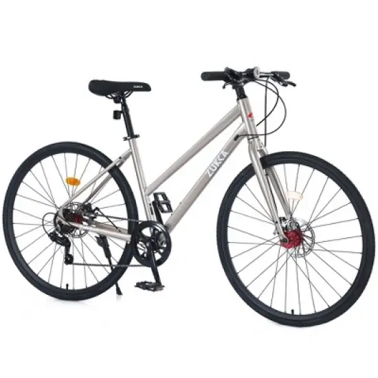 Gulches 700C Hybrid Bicycles with 7-Speed Gears and Disc Brakes - Champagne image {5}
