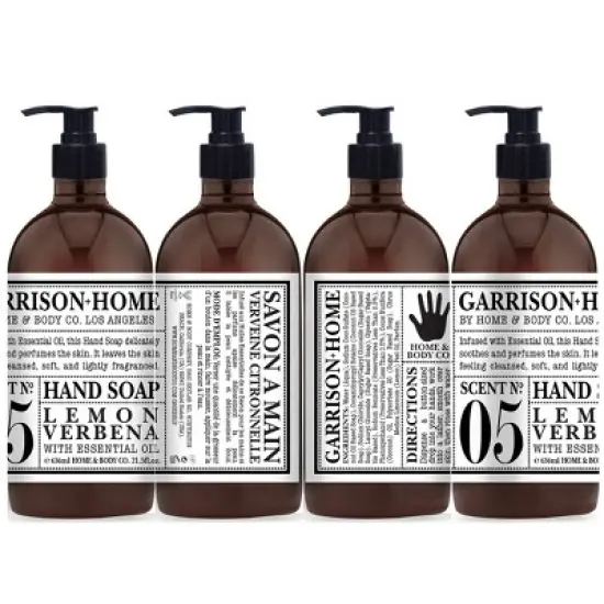 Garrison + Home Plastic Hand Soaps - Lemon Verbena - 21.5 fl oz/4pk image {1}