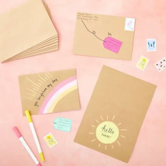 Best Paper Greetings 50 Pack Blank A7 Kraft Paper Cards and Envelopes, All Occasion 5x7 Note Cards for Invitations, Open When Letters image {3}