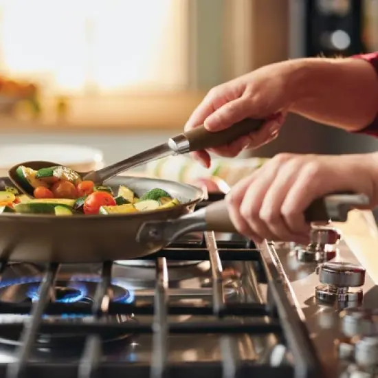 Anolon Advanced Home 14.5" Open Fry Pan with Helper Handles Bronze image {6}