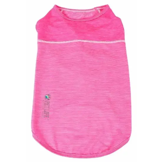 Pet Life Active 'Aero-Pawlse' Heathered Quick-Dry Dog and Cat Tank Top - Pink - S image {3}