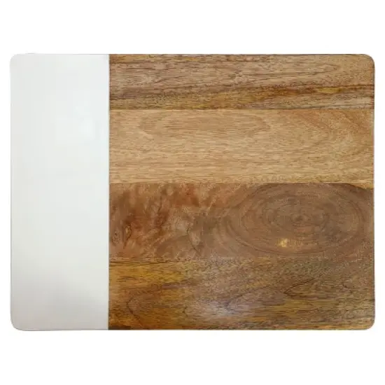 Gibson Home 16 Inch Duo Tone Rectangular Wood Serving Platter image {6}