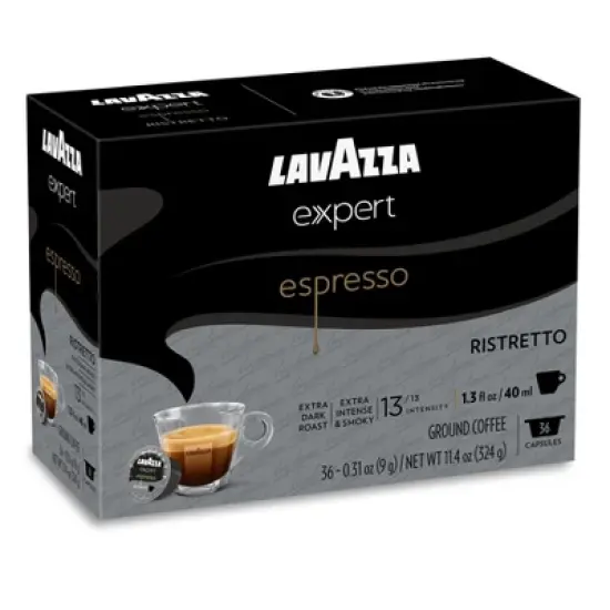 Lavazza Expert Espresso Ristretto Capsules, Extra Dark Roast, Arabica and Robusta Blend, Compatible with Lavazza Classy Machines (36 Capsules) image {7}