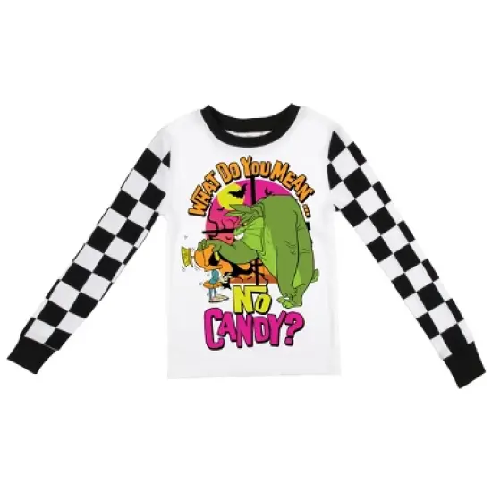 Looney Tunes "What Do You Mean There's No Candy?" Checker Pattern Youth Boy's Long Sleeve Pajama Set image {1}