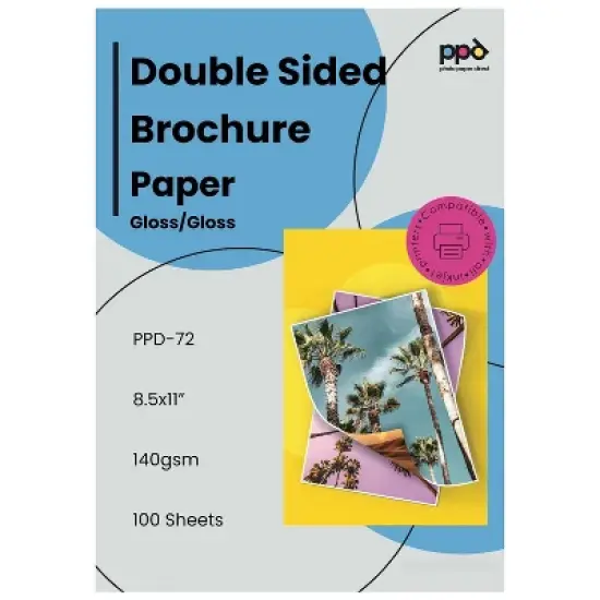 PPD Glossy Brochure Paper 8.5x11" 100 sheets 140 gsm for Inkjet Printers image {6}