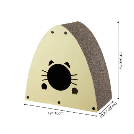 THE LICKER STORE Koko Modern Cardboard Triangle Cat Cave Scratcher with Catnip image {3}
