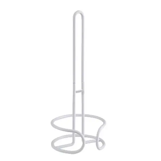 SunnyPoint Heavy Wire Bathroom Toilet Tissue Paper Roll Holder White (LY-WC-01WHT) image {3}