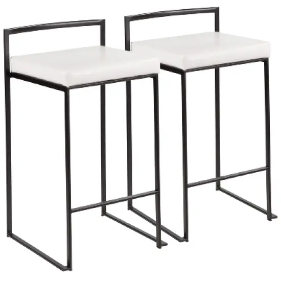 Set of 2 26" Fuji Contemporary Counter Height Barstools - LumiSource image {13}