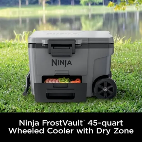 Ninja Outdoor FrostVault 45qt Wheeled Cooler with Cold Dry Zone - Slate Gray: Rolling Coolers image {2}