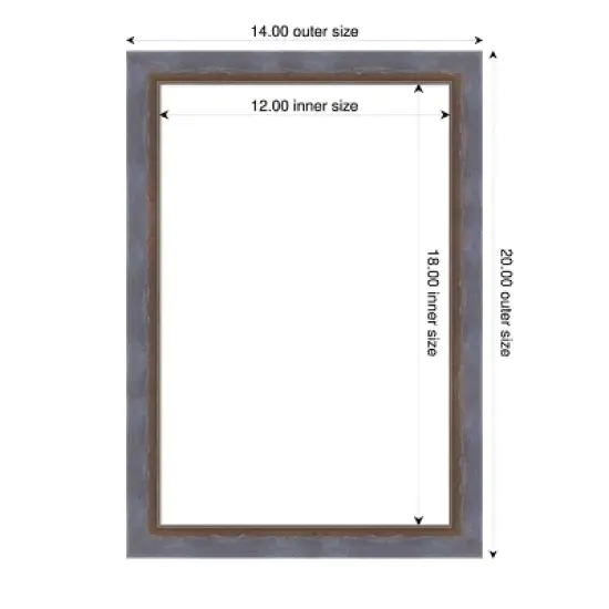 Amanti Art Two Tone Blue Copper Framed Dry Erase Magnetic Board image {4}