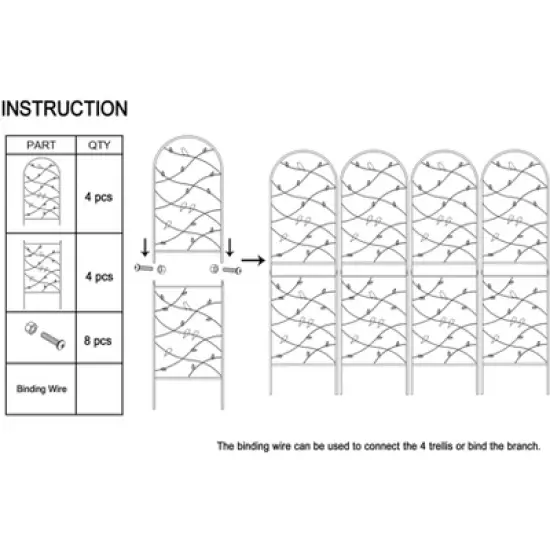 Lirago Black 4 pieces Weatherproof Multi-functional Outdoor Screen-Laser-Cut Galvanized Steel Panel 70.86"Hx19.68"Wx0.51"D image {3}