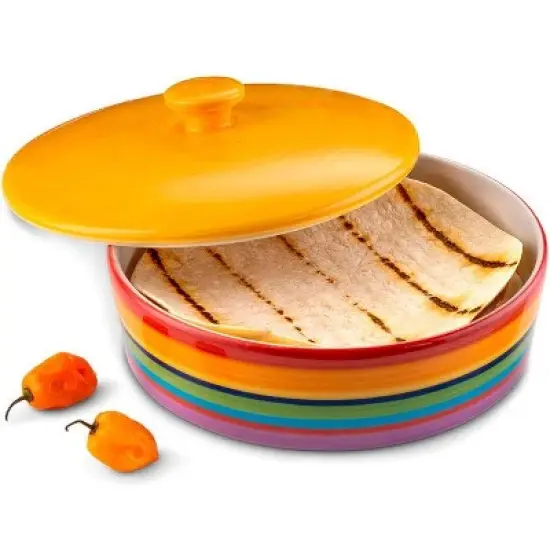 Kook Ceramic Tortilla Warmer with Lid, 8.5 Inch image {5}