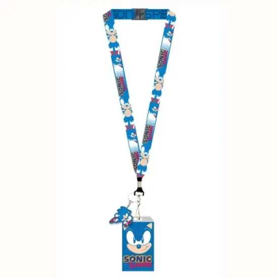 Sonic The Hedgehog Sonic Speed Lanyard ID Badge Holder w/ Metal Keychain image {3}