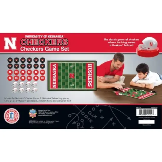 MasterPieces Officially licensed NCAA Nebraska Cornhuskers Checkers Board Game for Families and Kids ages 6 and Up image {3}