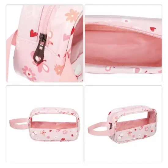 Unique Bargains Durable Small Makeup Bag Pink 1 Pc image {2}