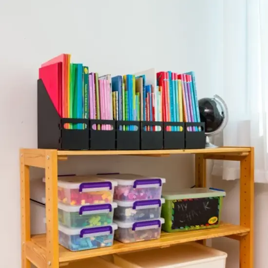 IRIS USA Letter/Legal File Metal Magazine File Holders, Black - 6Pack image {5}