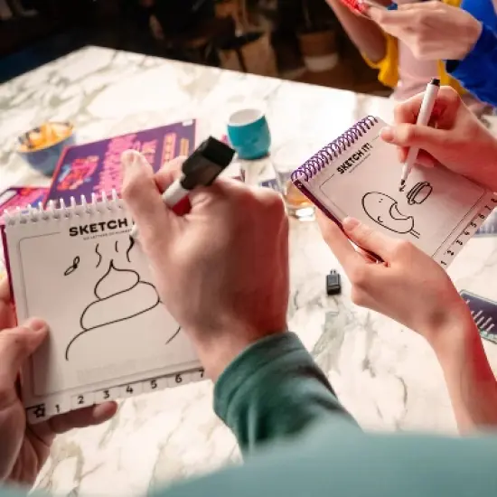 The Op Games Telestrations After Dark 6 Player Game: Party Fun with Cards, Dice, and Dry Erase Boards for 4-6 Participants image {6}