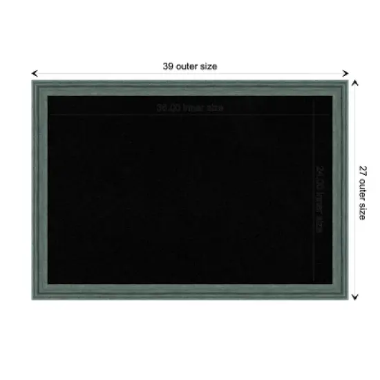 39"x27" Upcycled Wood Frame Black Cork Board Teal/Gray - Amanti Art image {9}