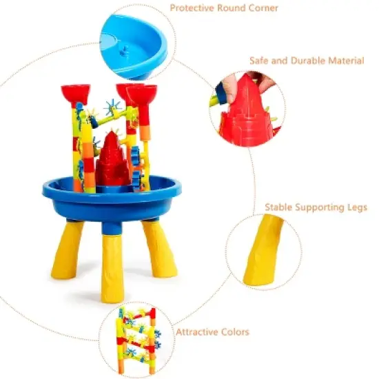 Costway 2 in 1 Sand and Water Table Activity Play Center Kids Splash Pond Beach Toy Set image {9}
