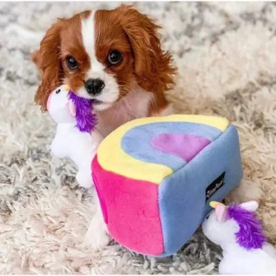 ZippyPaws Burrow Unicorns in Rainbow Dog Toy image {3}
