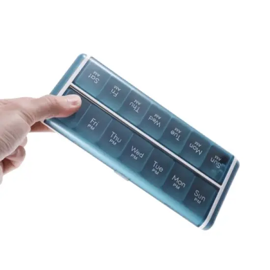 Unique Bargains 14 Grids Double Row Pill Case 1 Pc image {5}
