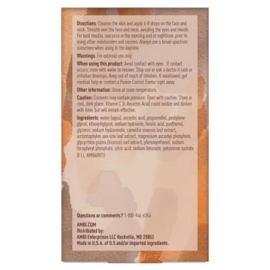 AMBI Even & Clear 20% Vitamin C Infused Face Glow Serum - 1 fl oz image {2}