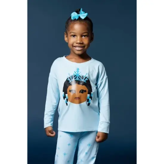 Elle Olivia Toddler Girls' 2pc Frost Pajama Set - Blue image {4}