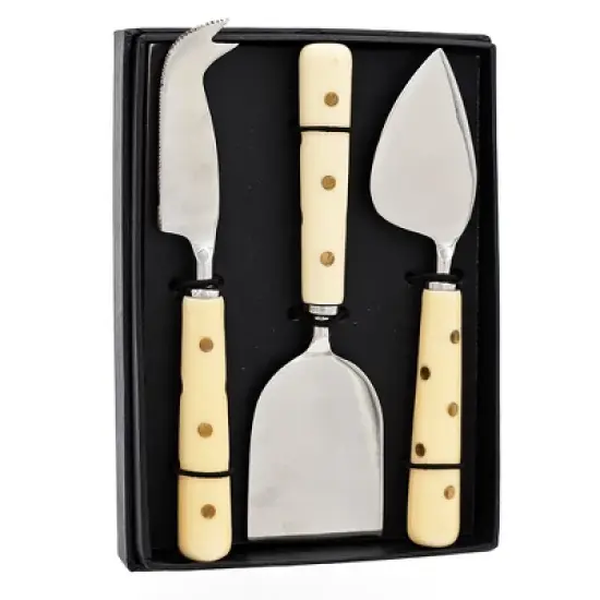 DOMETOUR Set of 3 Cheese Knives & Spreaders Stainless Steel Cheese Serving Tools in Gift Box image {6}
