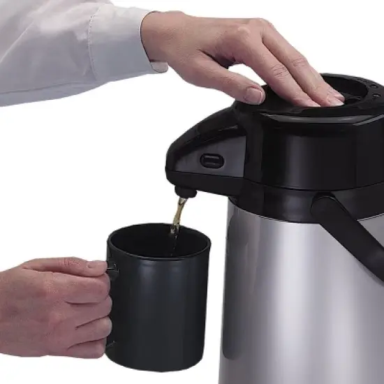 Thermos 2 Quart Glass Vacuum Insulated Pump Pot - Gray Metallic image {2}