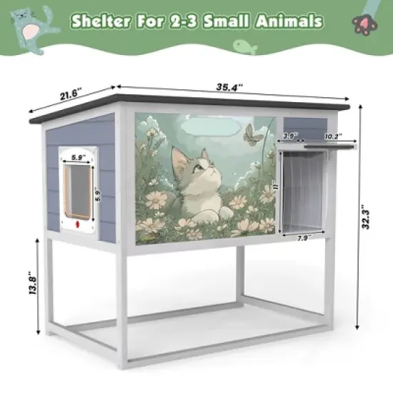 Wood  Outdoor Cat House image {3}