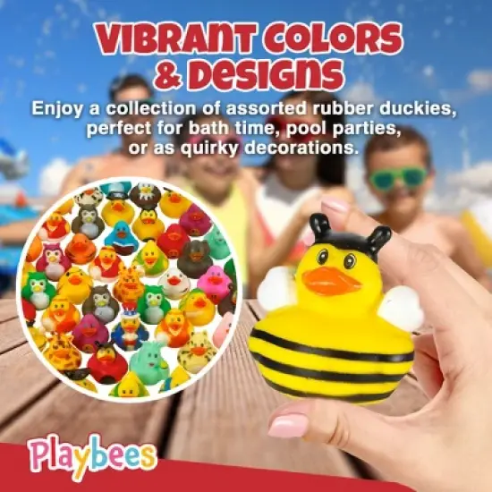 Playbees Rubber Ducks in Bulk 100 Pack Assortment Duckies image {3}