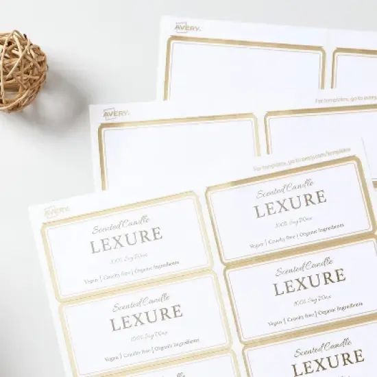 Avery Labels with Metallic Gold Border, 2" x 4", 100 Labels (6506) image {7}