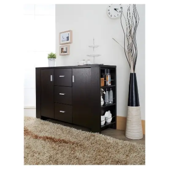 Inger Modern Buffet w/Side Shelves Espresso - HOMES: Inside + Out image {3}