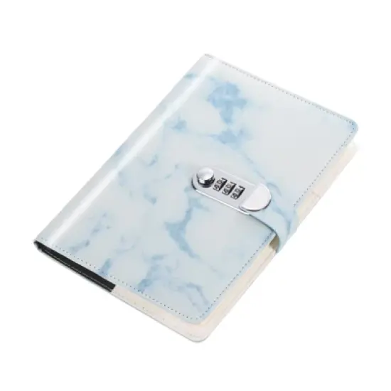 Unique Bargains Cute Journaling Leather Marble A5 Diary with Lock 100 Pages image {2}