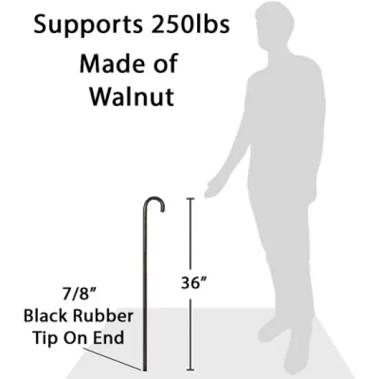 Carex Round Handle Walnut Wood Walking 36 inch Cane image {2}