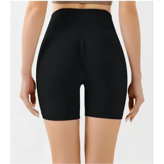 Women's Double-Sided Brushed Yoga Pants High-Waist Peach Butt Lifting Sports Shorts Fitness Three-Quarter Pants image {1}