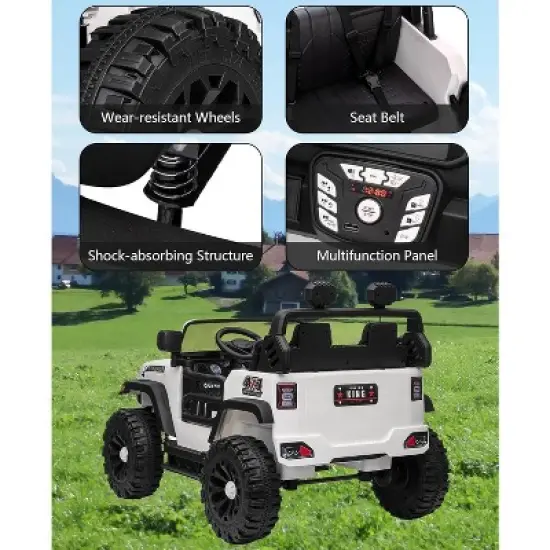 2 Seater Ride On Jeep Car, 24V/7AH Kids Battery Powered Vehicles w/Parent Remote Control, 2x200W Powerful Motor image {4}