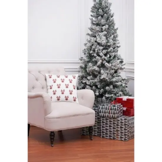 C&F Home Reindeer Season Christmas Indoor/Outdoor Accent Pillow, 18" x 18" image {4}